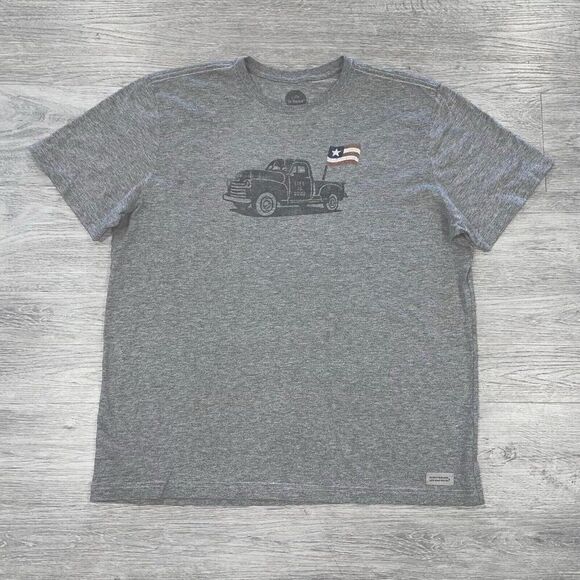 Life Is Good T Shirt Men’s Size XL Gray Short Sleeve Tee Graphic Truck America - Picture 1 of 11